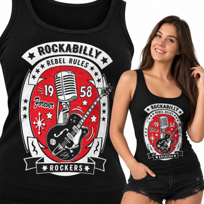 TANK TOP DAMSKI  HORROR 1950S SOCK HOP